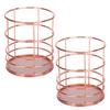 2Pcs Rose Gold Desktop Storage Basket Hollow Design Storage Container  Chopsticks Container