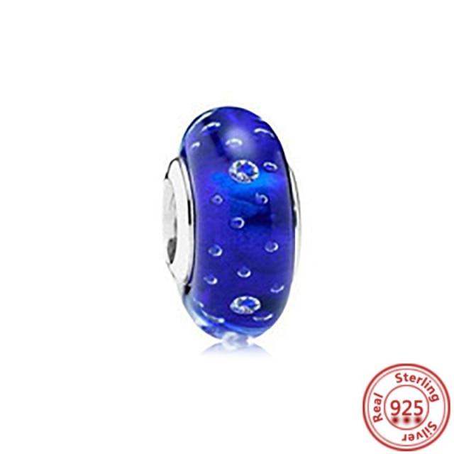 Красочные бусины из муранского стекла, прозрачные бусины в форме пузыря, подходят для оригинального браслета, женские ювелирные изделия из стерлингового серебра 925 пробы