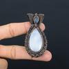 Moonstone & Labradorite 999 Copper Wire Wrapped Pendant, Handmade Gemstone Pendant, Gift For Mom Antique Jewelry