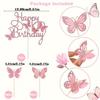 13pcs Butterfly Cake toppers, cupcake toppers, Glitter Butterfly Cake Decorations Double Layers Cupcake Picks for Wedding