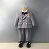 Children's Set Spring and Autumn Uniform Set Suit Top + Trousers 2 Piece Set with Bow Tie and Corsage