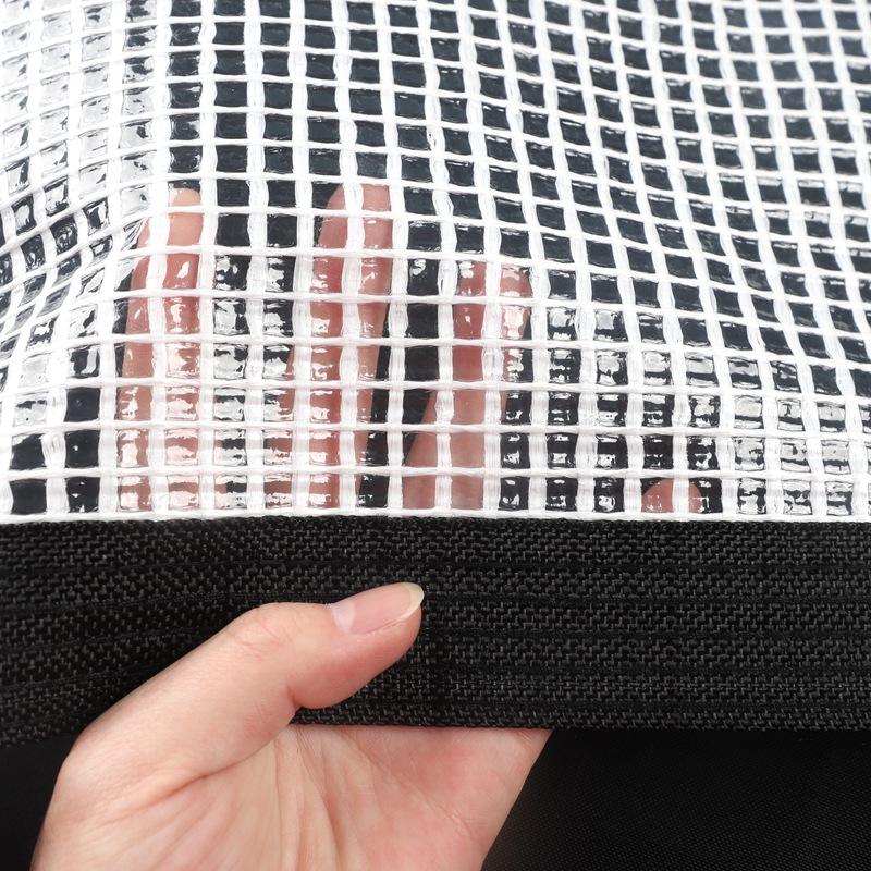 Customize PE Grid Zipper Tarpaulin Clear Door Curtain Yard Pergola Zipper Tarp Outdoor Mesh Rainproof Cloth with Zipper