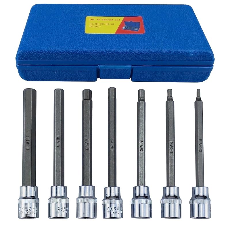 Набор из 7 предметов 7Akiranoai Набор торцевых головок с шестигранными битами от 3 мм до 10 мм С кейсом Шестигранный набор торцевых головок из Cr-V стали DIY инструменты
