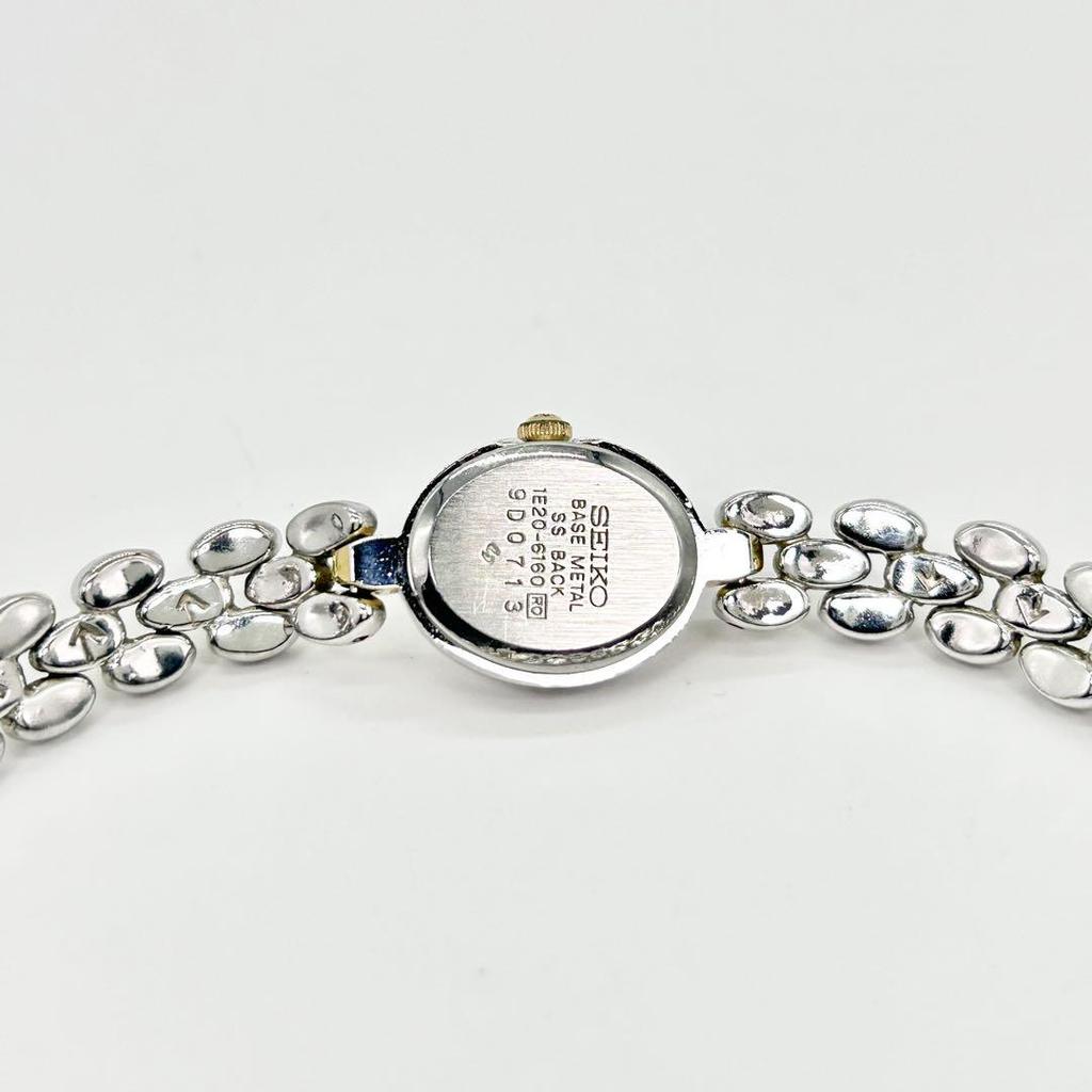 [USED] SEIKO Oval Stone 1E20-6160 Quartz Wristwatch
