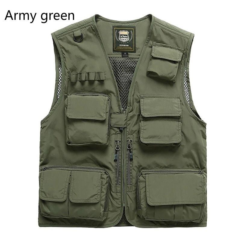 Жилеты для рыбалки на открытом воздухе, быстросохнущие дышащие сетчатые куртки с несколькими карманами, съемный военный тактический жилет для фотографии, похода и кемпинга