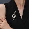 Цирконовая брошь с музыкальной нотой, простые музыкальные знаки, брошь из искусственного жемчуга, булавки для женщин, аксессуары для концертов, подарочные ювелирные изделия