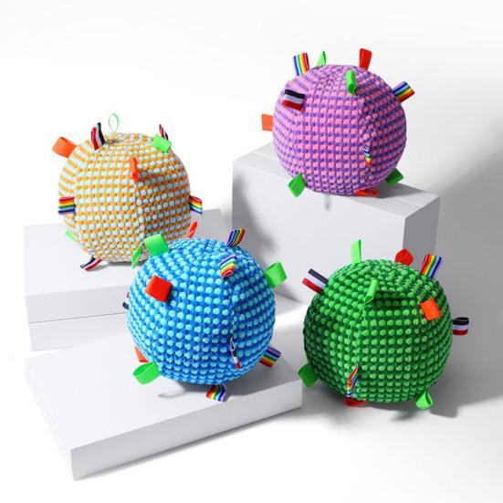 Собаки Звуковой мяч Игрушка-мяч для щенков со встроенным колокольчиком Устойчивый к жеванию Мяч для бросания и приноса для тренировки собак Интерактивная игра Снятие скуки