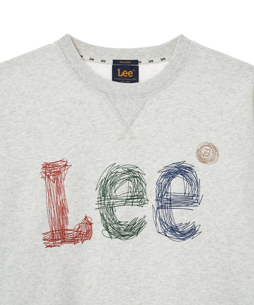 LEE Stitch Embroidered Logo Sweatshirt Oatmeal