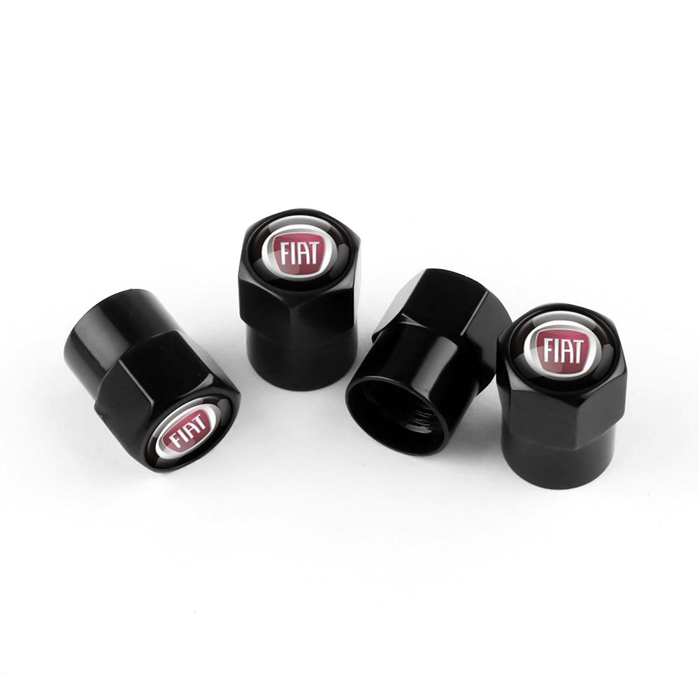 Car Styling 4Pcs Auto Tire Carbon Fiber Metal Valve Cap Badge Accessories For Fiat ABARTH 500 Fiorino 595 124 Ducato Cross Palio