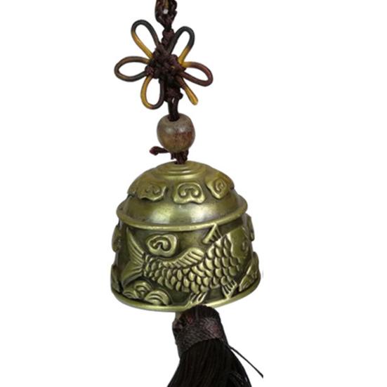 Wind Chime Chinese Engraved Decorative Style Retro Exquisite Clearly Classical Antique Brass Wind Chime for Home