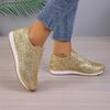 Autumn New Women Fashion Slip-on Low-heeled Woman Sneakers Gold Silver Trend Sport Shoes Ladies Outdoor Casual Walking Shoes