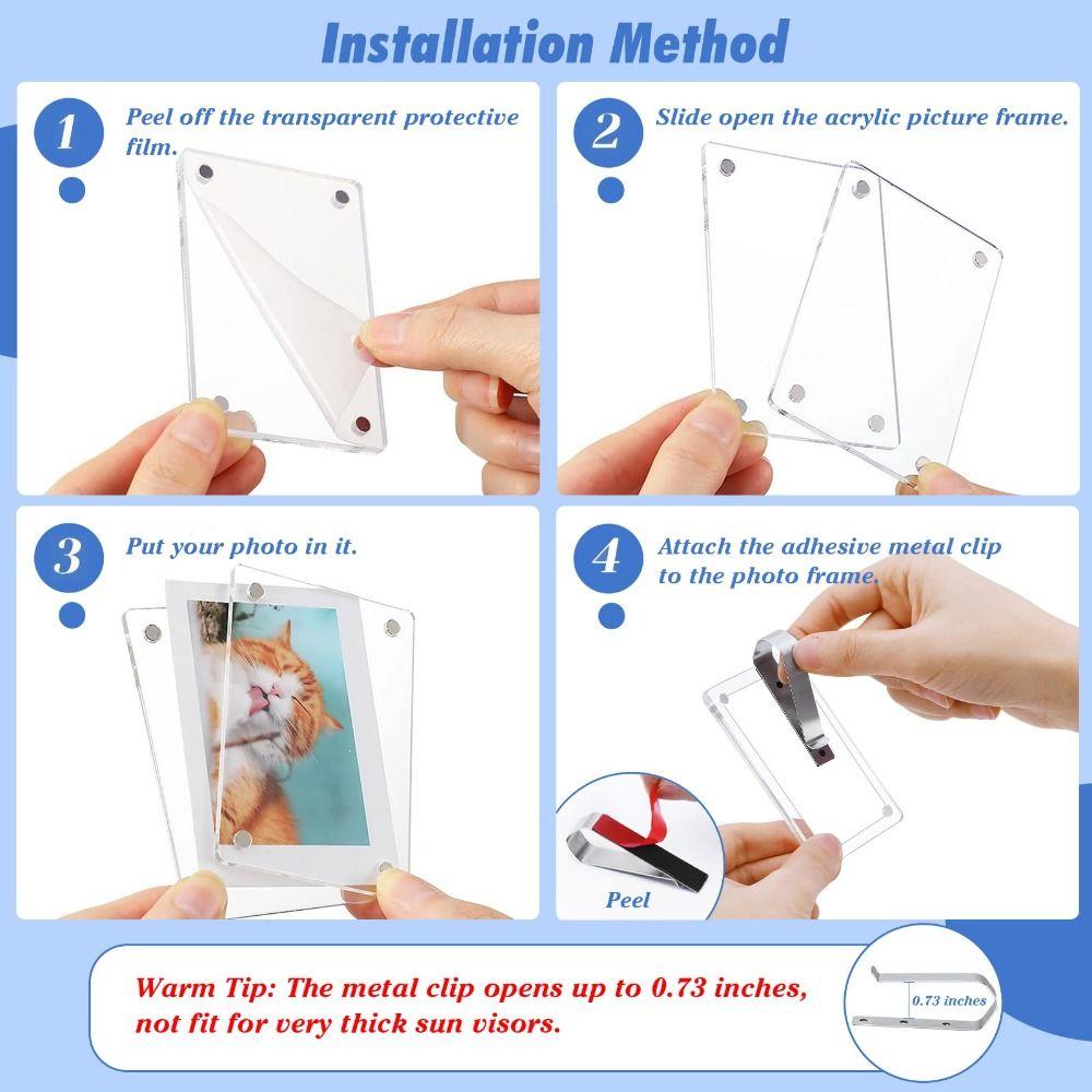 Photograph Display Car Sun Visor Photo Holder Acrylic Car Picture Holder New Picture Frame Clip