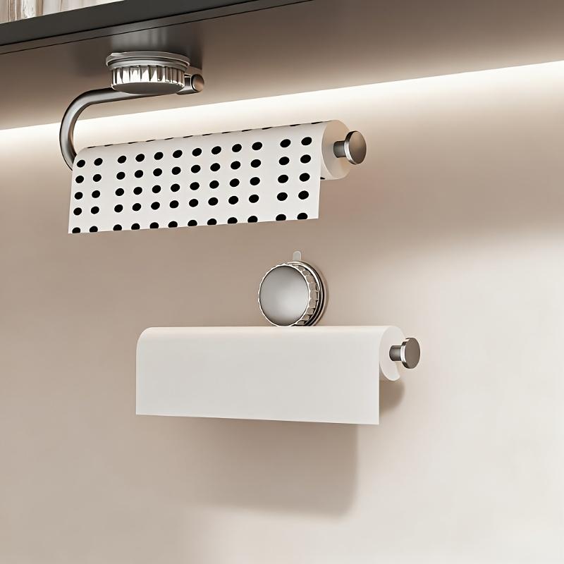 1 шт. Многофункциональный вращающийся держатель для салфеток на присоске - Настенный алюминиевый диспенсер для рулонов, без сверления, подходит для полотенец