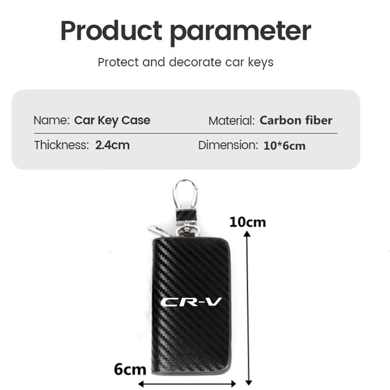 IYXI7 For Honda CRV CR-V 2018 2015 2016 2017 2019 2020 Leather Car Key Protection Shell Bag Carbon Filber Car Key Case