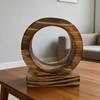 High-End Wabi-Sabi Solid Wood Vase for Hydroponic Flower Arrangement
