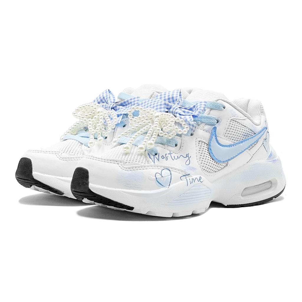 Nike Air Max Fusion Abrasion Resistant Breathable Low top Running Shoes Women's Blue White CJ1671-100(TeamS2-S-BOX)