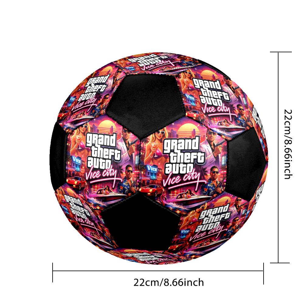 Grand Theft Auto2 Soccer Ball Colorful All Ages Machine Stitched PVC Competition Ready Durable High-Bounce.SIZE5