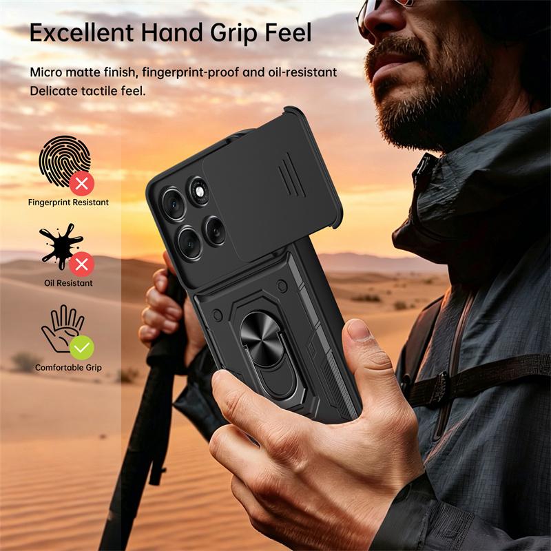 Чехол For Motorola Signature Case Слайдер Защитная крышка с защитой камеры Для Moto Edge 50 60 70 Fusion Pro Магнитное кольцо Держатель Подставка Coque