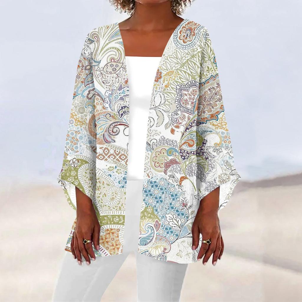 Женская повседневная модная легкая куртка средней длины с принтом, кардиган