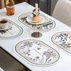 Changbaosen French Black & White Leather Placemats (5-Pack)