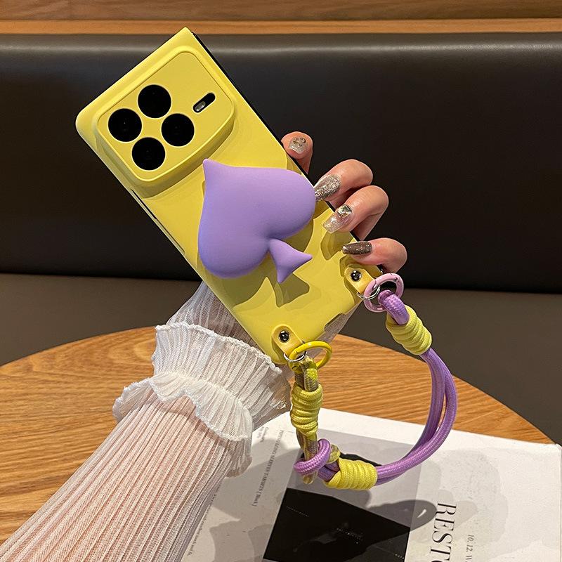 The new milk yellow is suitable for Xiaomi mixfold1 mobile phone case, portable lanyard, wrist mixfold1 peach heart bracket, folding screen,