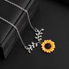 Cute Sunflower Leaf Branch Pendant Women Clavicle Necklace Jewelry Birthday Gift