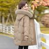 New Down Jacket Mother Women's Clothing Medium and Old Winter Medium and Long Thickened Fox Fur Collar White Duck Down Jacket