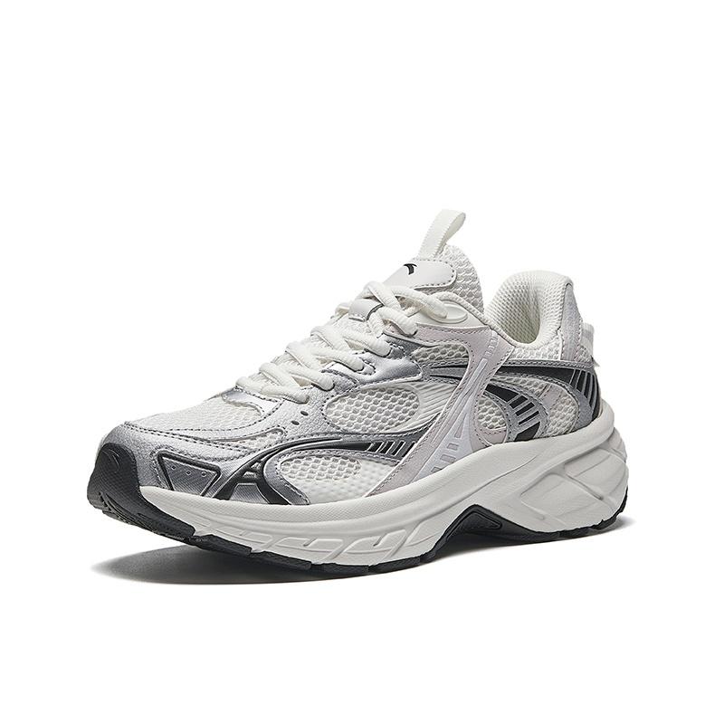 Anta AT2002 Retro Sports Textile, TPU, Synthetic Leather Low top Running Shoes Women's White Silver 922445502-1