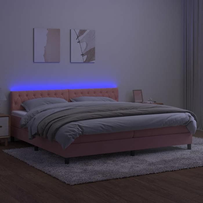 Maison Exclusive - Sommier à lattes de lit avec matelas et LED Rose 200x200 cm