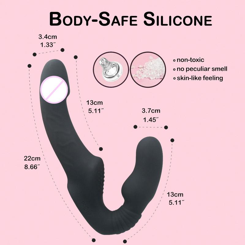 Strapless Strap-on Dildos Vibrator with Remote Control for Women Lesbian Couples, G Spot Sex Toys With Clitoris Stimulator