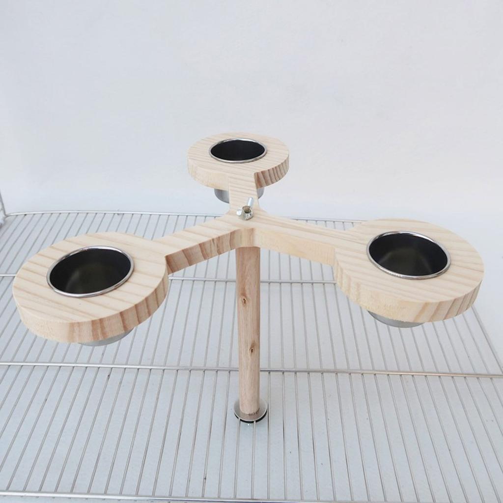 Parrots Feeder Perch with Dish Cup Screw Bird Perch Stand Cockatiel Feeder Birdcage Perches Climbing Toy for Budgies