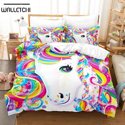 3D Мультяшные Комплекты Постельного Белья с Лошадьми Набор Пододеяльника с Наволочкой Твин Фул Квин Кинг Постельные Принадлежности Постельное Белье
