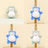 Cuddly Cartoon Snorlax Keychain Lavender And Blue Colors Soft Plush Material