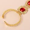 Gift Indian Thai Red Gem Nail Rings Golden Finger Bracelet Knuckle Rings Belly Dance Bracelet