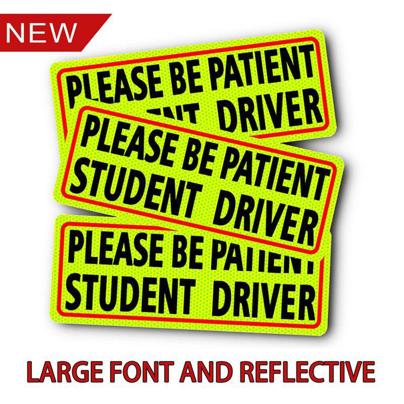 Please Be Patient Student Driver Magnet Safety Sign Car Vehicle Reflective Safety Sign Sticker Bumper For Drivers
