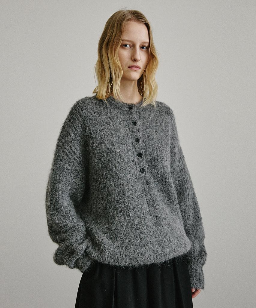 ARTID Alpaca Henry Button Knit_Grey