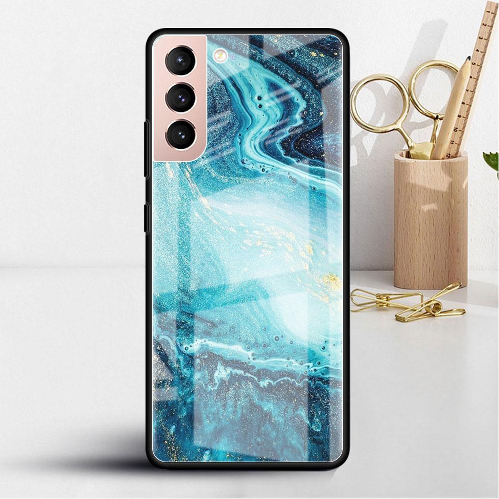 Мраморный стеклянный чехол для Samsung Galaxy S22 S20 FE S21 Plus Phone Cover S10 5G S9 Note 20 Ultra 10 Lite Shell