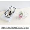 Wall Grid Panel Basket Display Shelf Storage Rack 9.2"x3.9"x3.1" Pack of 2 (White)