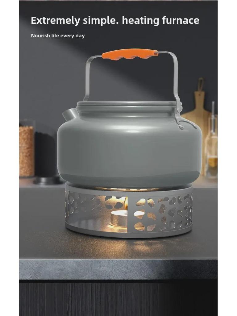 Stainless Steel Tea Warmer: Candle Heated Base for Brewing and Warming Tea
