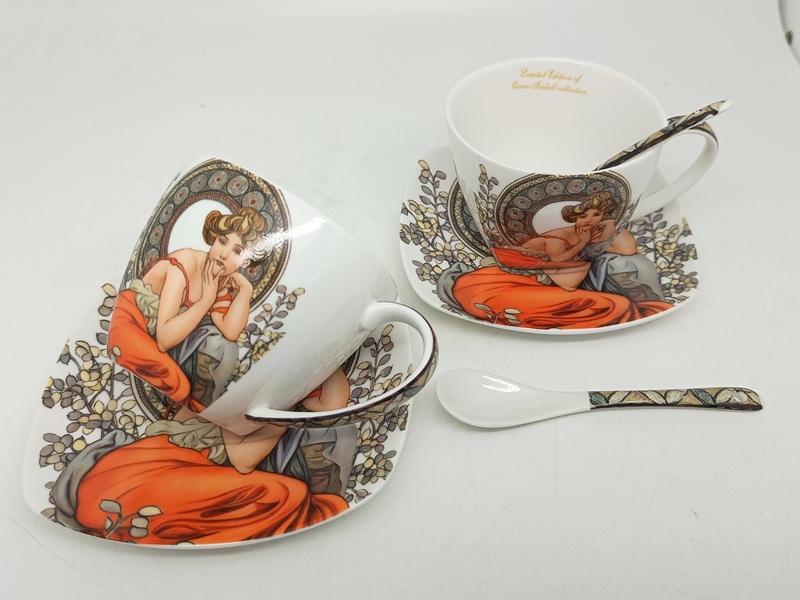 Cup Set, Exclusive, In Box 250ml Alfons Mucha-Topaz, As a Gift
