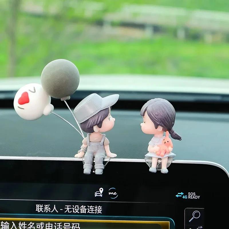 Креативная мультяшная фиолетовая пижама для пары, украшение центральной консоли автомобиля, украшение салона автомобиля для девочек, аксессуары для приборной панели