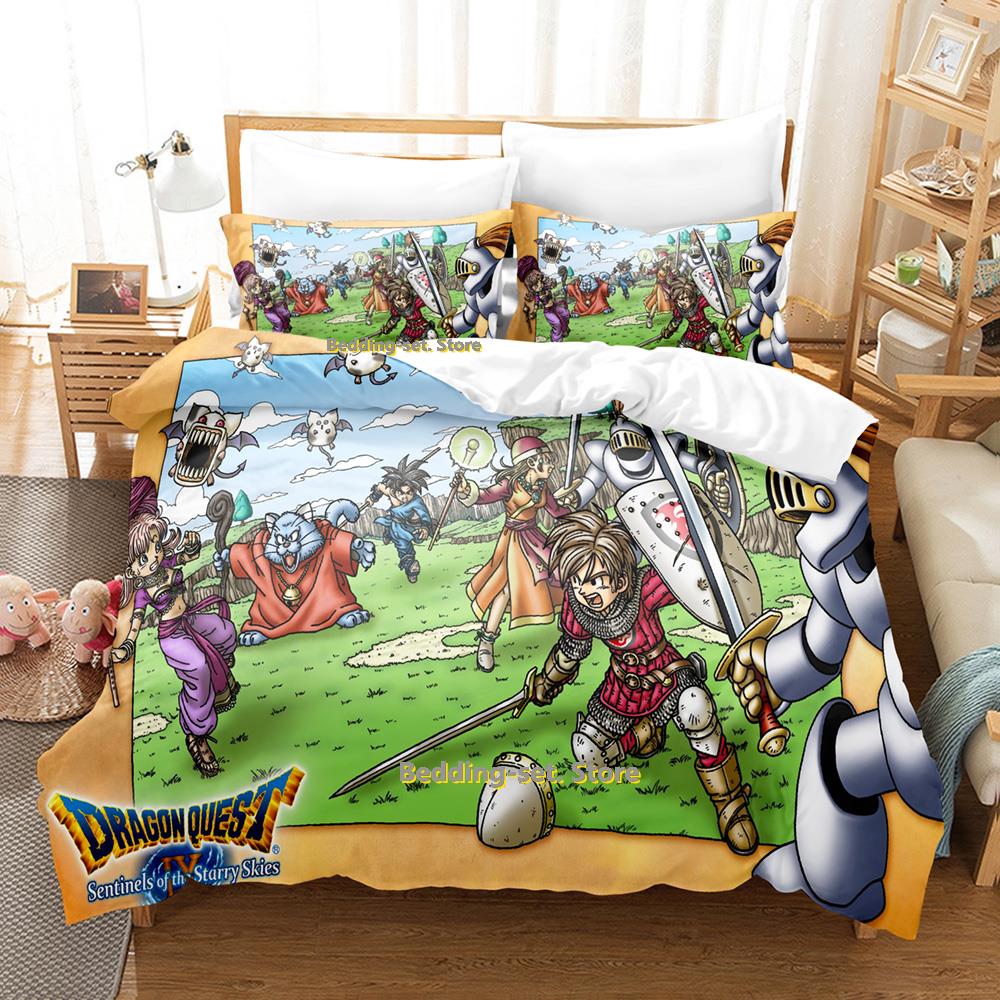 Новый комплект постельного белья Dragon Quest Односпальный Полуторный Двуспальный Евро Кинг-сайз Комплект для спальни Взрослый Ребенок Пододеяльник Наборы Аниме