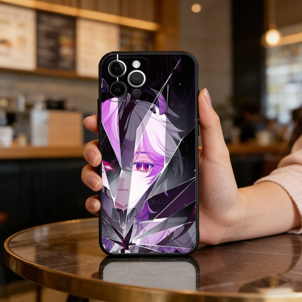 Чехол для телефона Genshin Impact D-Durin Для iPhone 17,16,15,14,13,12,11 Plus,Pro Max,Мягкий Силиконовый Черный Чехол
