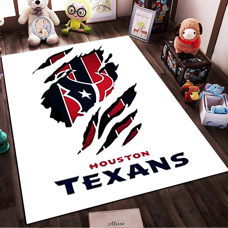 "Houston Texans Logo Rug with Claw Design - Non-slip rug suitable for living room and bedroom sofas"