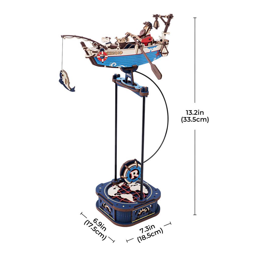 Gravity Swing Model Building Kit 3D Wooden Puzzle Kit Sky Captain Kit Ocean Fisher Kit Best Gifts for Adults Teens