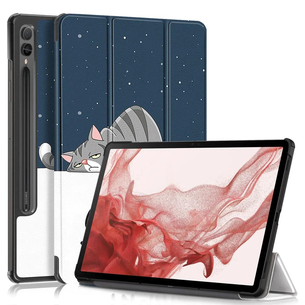 Case For Samsung Tab S9 Fe Plus Case 12.4" Tri-Folding Stand Magnetic Smart Cover For Coque Galaxy Tab S10+ S10FE S10 FE+ Case