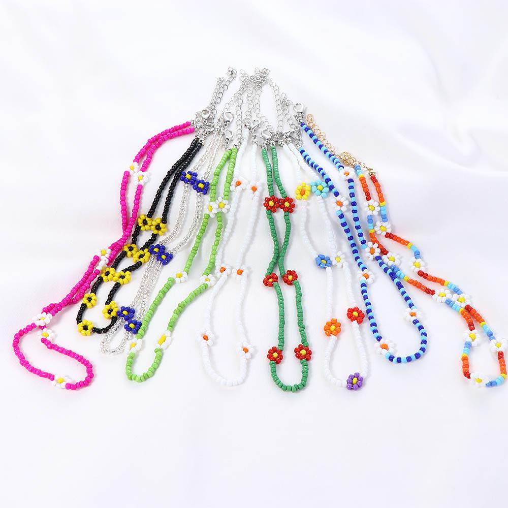 Подарок отпуск прекрасное ожерелье на ключицу женское ожерелье цветы бисерное ожерелье богемия чокер