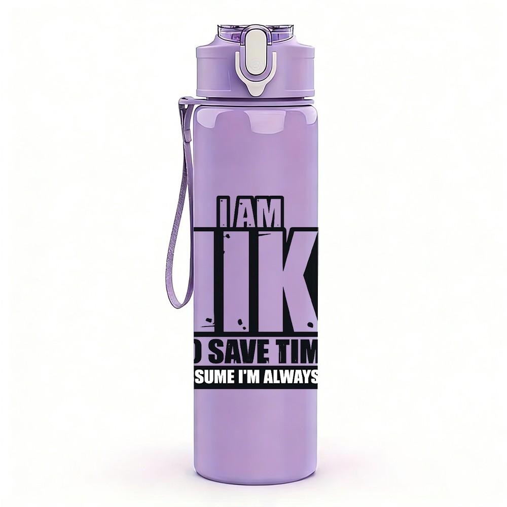 1PC Im Mike Auto Mechanic Quote Print 750ml Color Plastic Sports Water Bottle Leakproof Flip Straw Lid Suitable for Sports Office Home Use