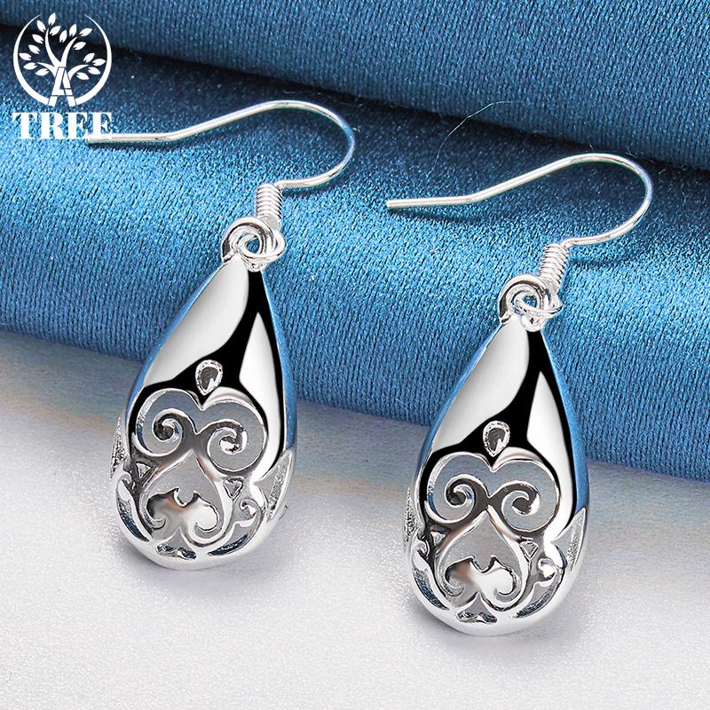 925 Sterling Silver Grimace Water Droplets Drop Earring Jewelry