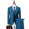 Men's Slim Fit Three-Piece Suit, Multi-Color British Wedding Tuxedo, Plus Size Groomsman Set